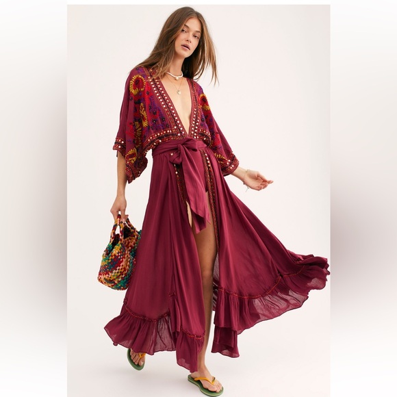 Free People Pants - FP Free People Balifornia Dreamin Embroidered Bodysuit